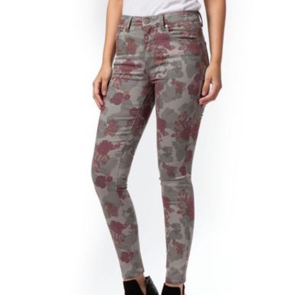 High Rise Floral Jean Leggings - Picture 2 of 15